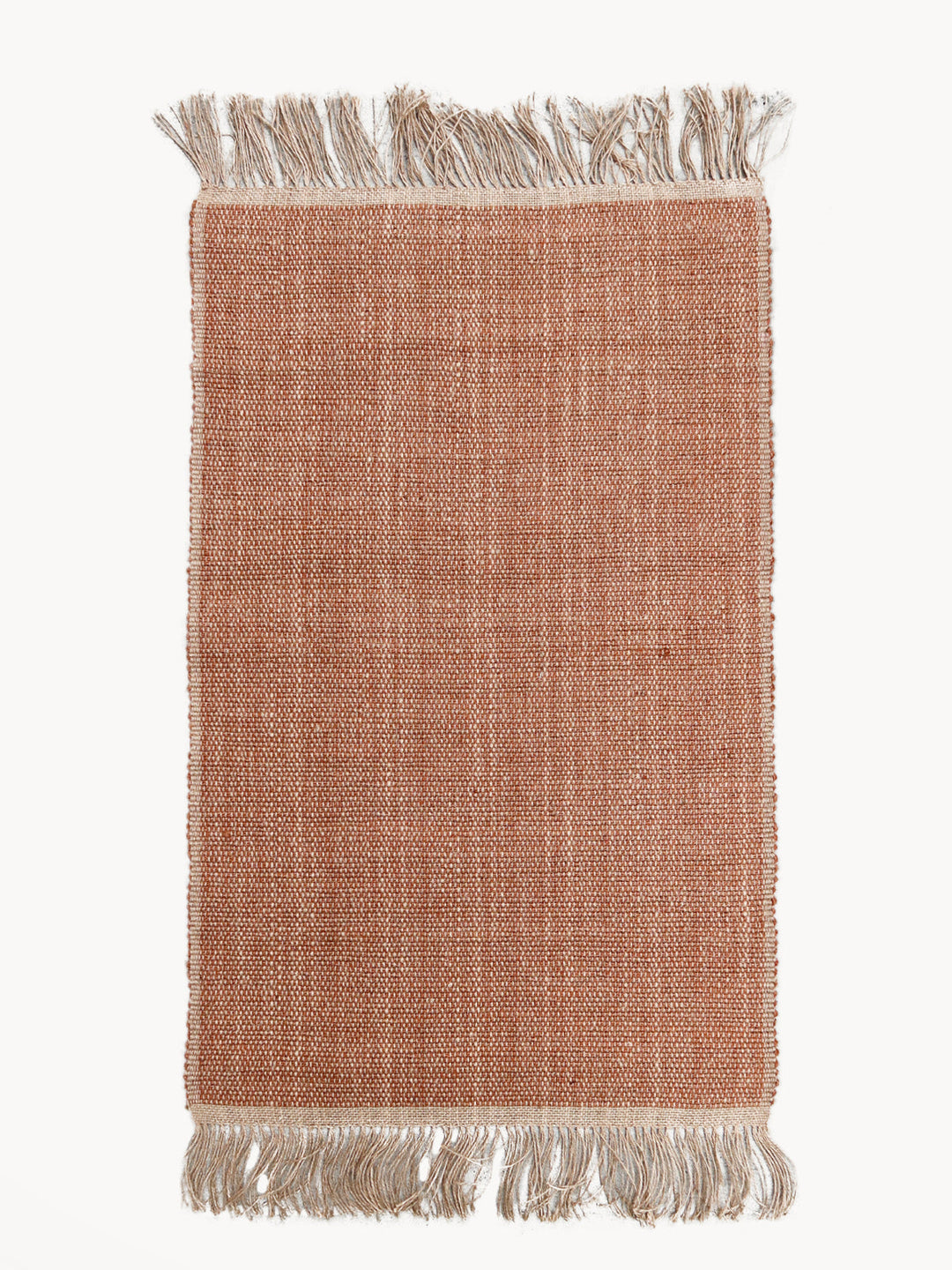 Brown braided jute area rug with rich natural-fiber tones