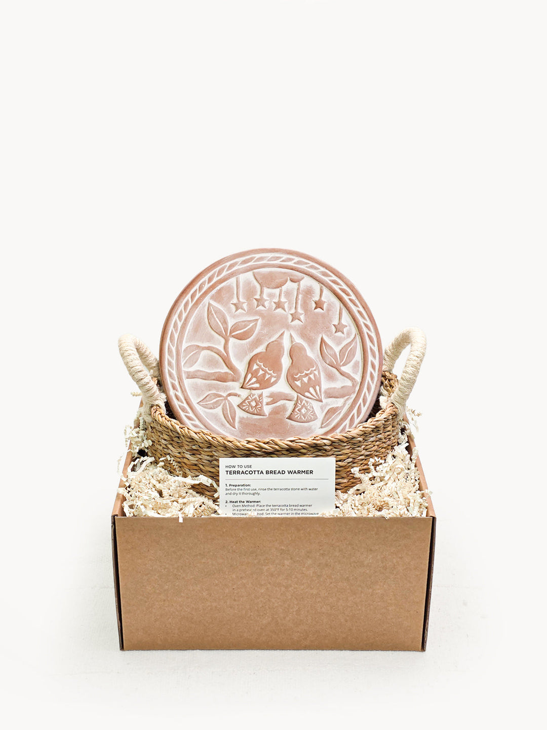 Lovebirds round bread warmer basket shown with its gift box