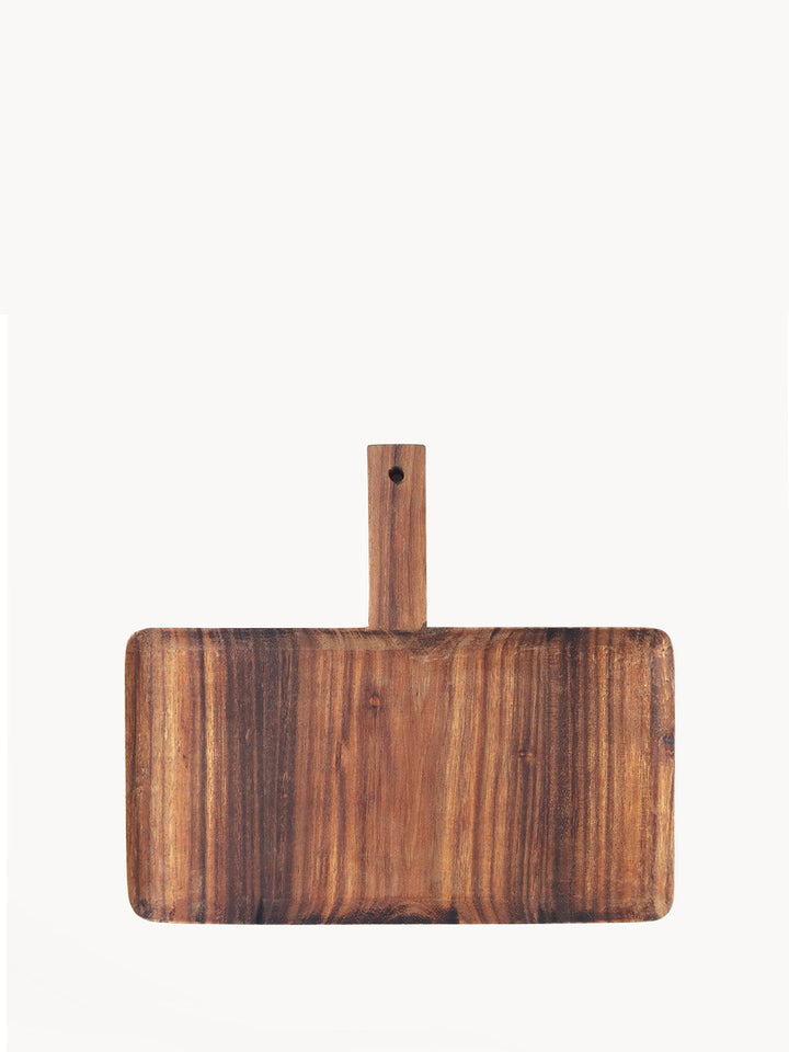 Handcrafted Albizia wood serving tray with natural grain and smooth finish