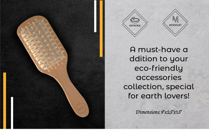 Bamboo detangling hair brush with a natural bamboo handle and flexible bristles for gentle hair detangling.