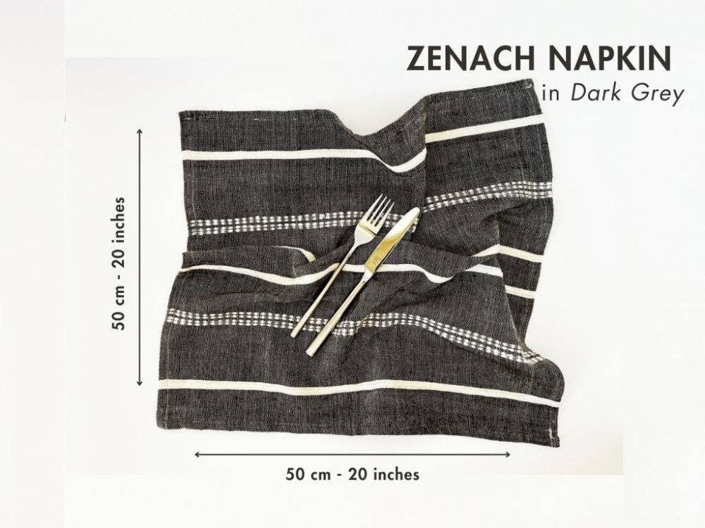 Handspun Ethiopian cotton napkins, 20 by 20 inches each.