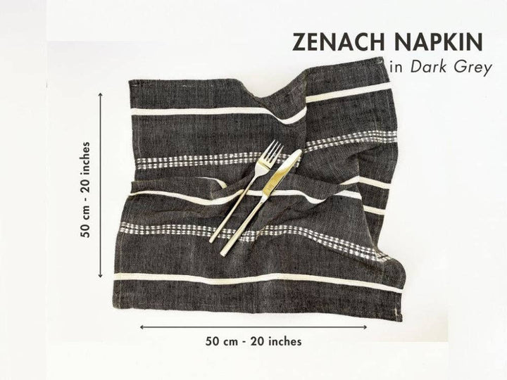 Handspun Ethiopian cotton napkins, 20 by 20 inches each.