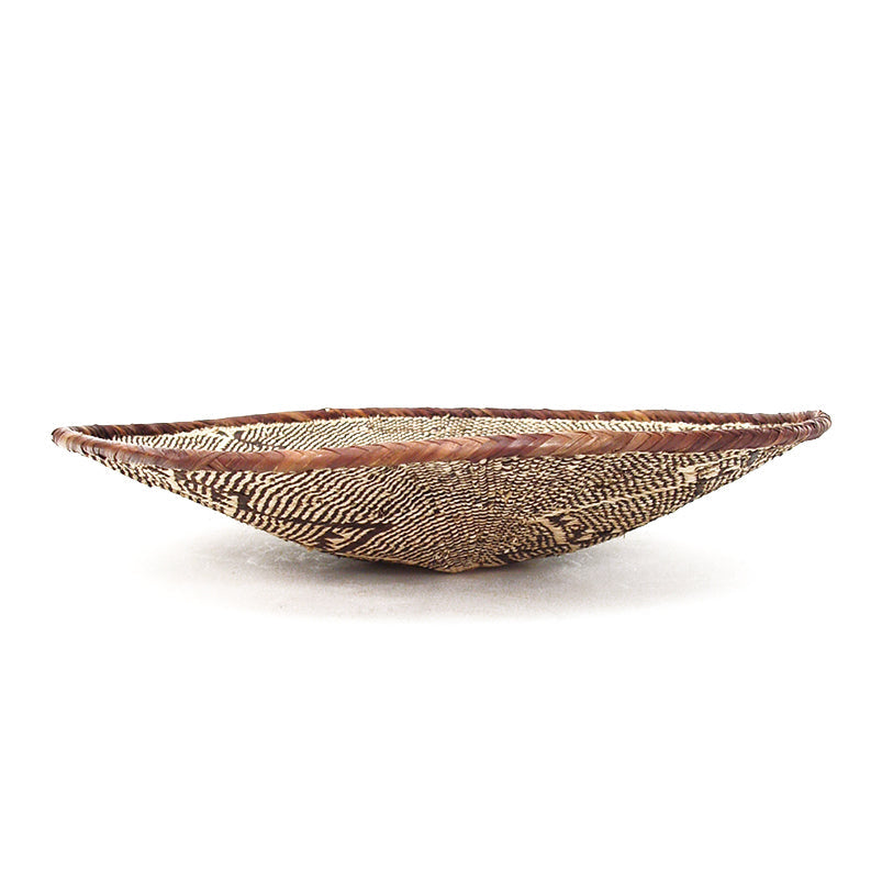 Handcrafted Tonga basket showing intricate natural fiber weaving pattern