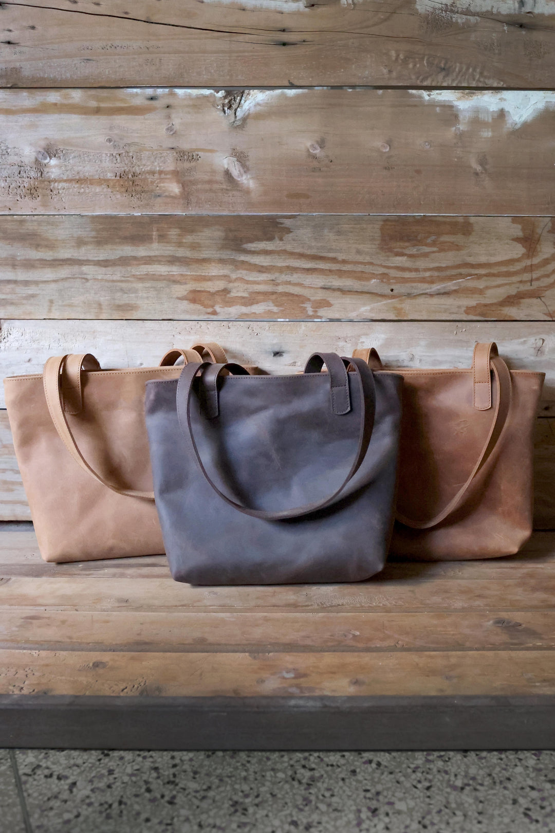 Leather tote bag with a spacious interior for work and errands.