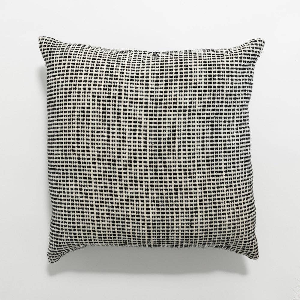 Handwoven cotton throw pillow cover in the Akobo weave, natural fiber only.