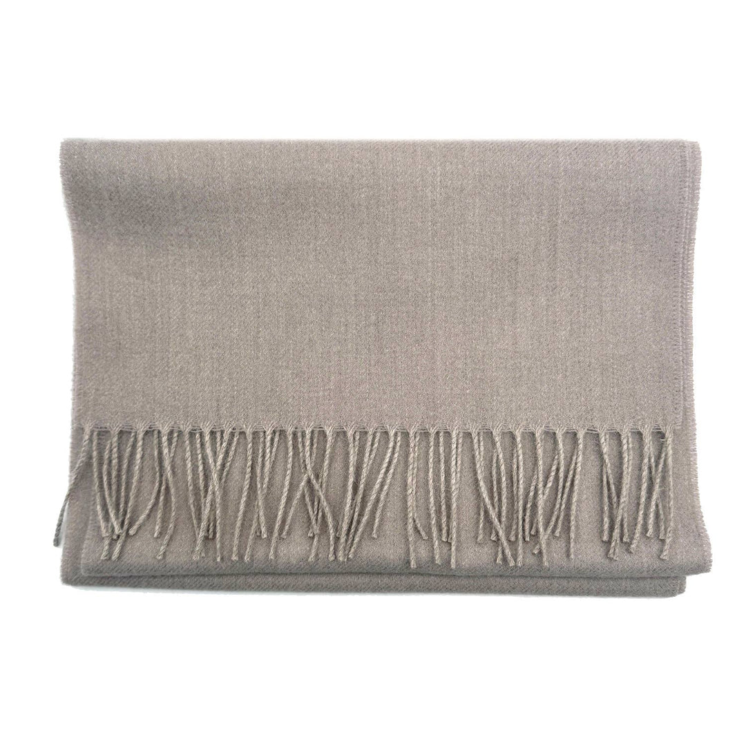 Hazelnut baby alpaca throw, handwoven in Peru from first-shearing fleece.