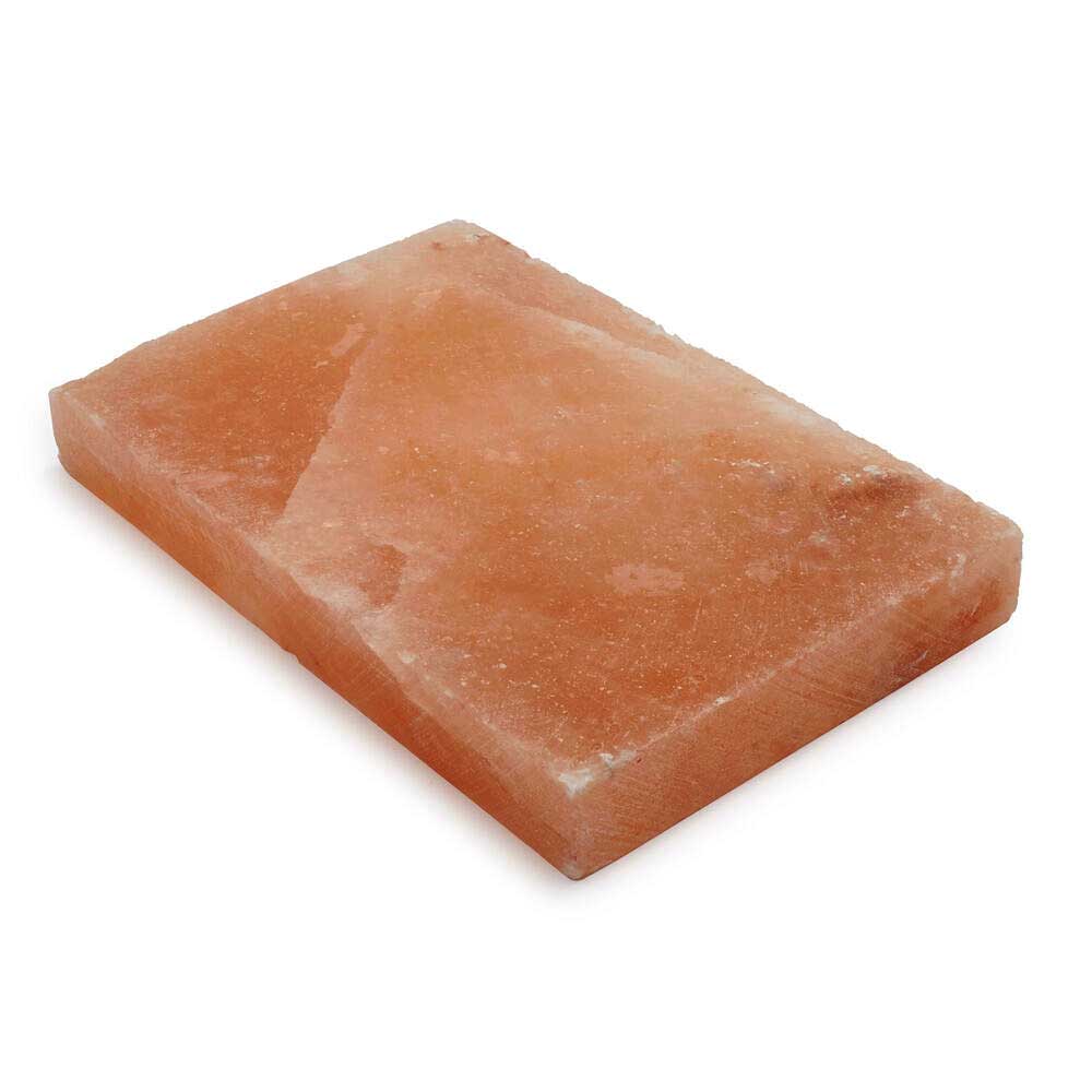 Himalayan pink salt cooking plate, a natural salt block for grilling and serving food.