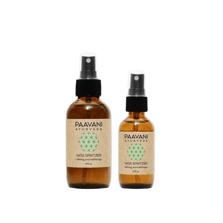 Vata palo santo aromatherapy spritzer with a botanical label.