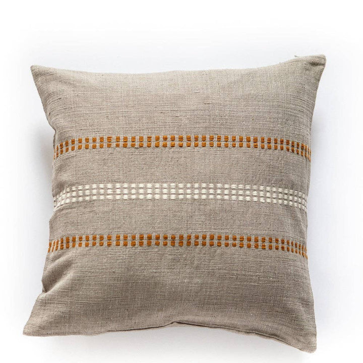 Copper handwoven cotton pillow cover, sized for a 20 inch insert.