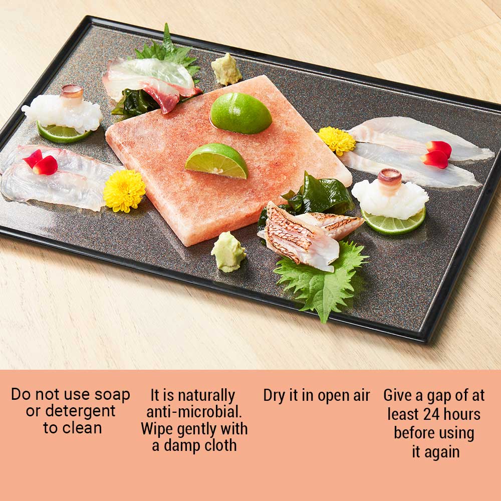 Himalayan pink salt cooking plate, a natural salt slab with a textured surface.