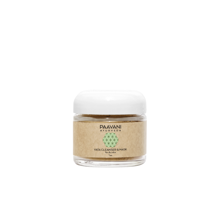 Vata cleanser and mask with Rhassoul clay, product detail.