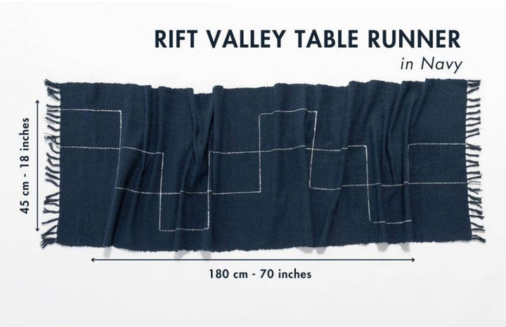 Handwoven Ethiopian cotton table runner in extra thick hand spun cotton.