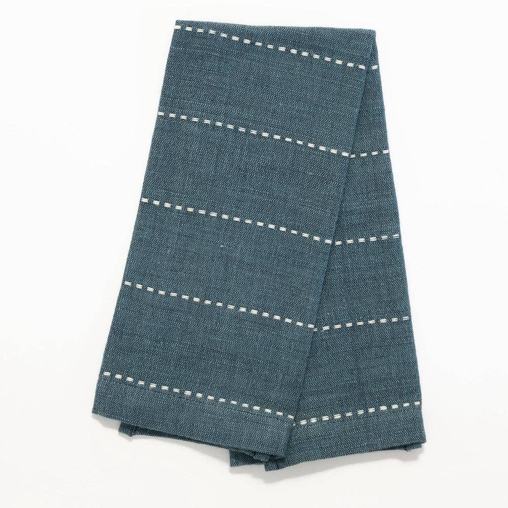 Handwoven Ethiopian cotton tea towel in the Rift Valley weave.