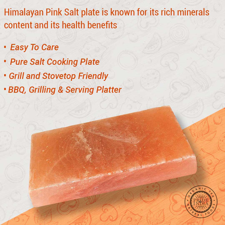 Himalayan pink salt cooking plate, a natural salt slab with a textured surface.
