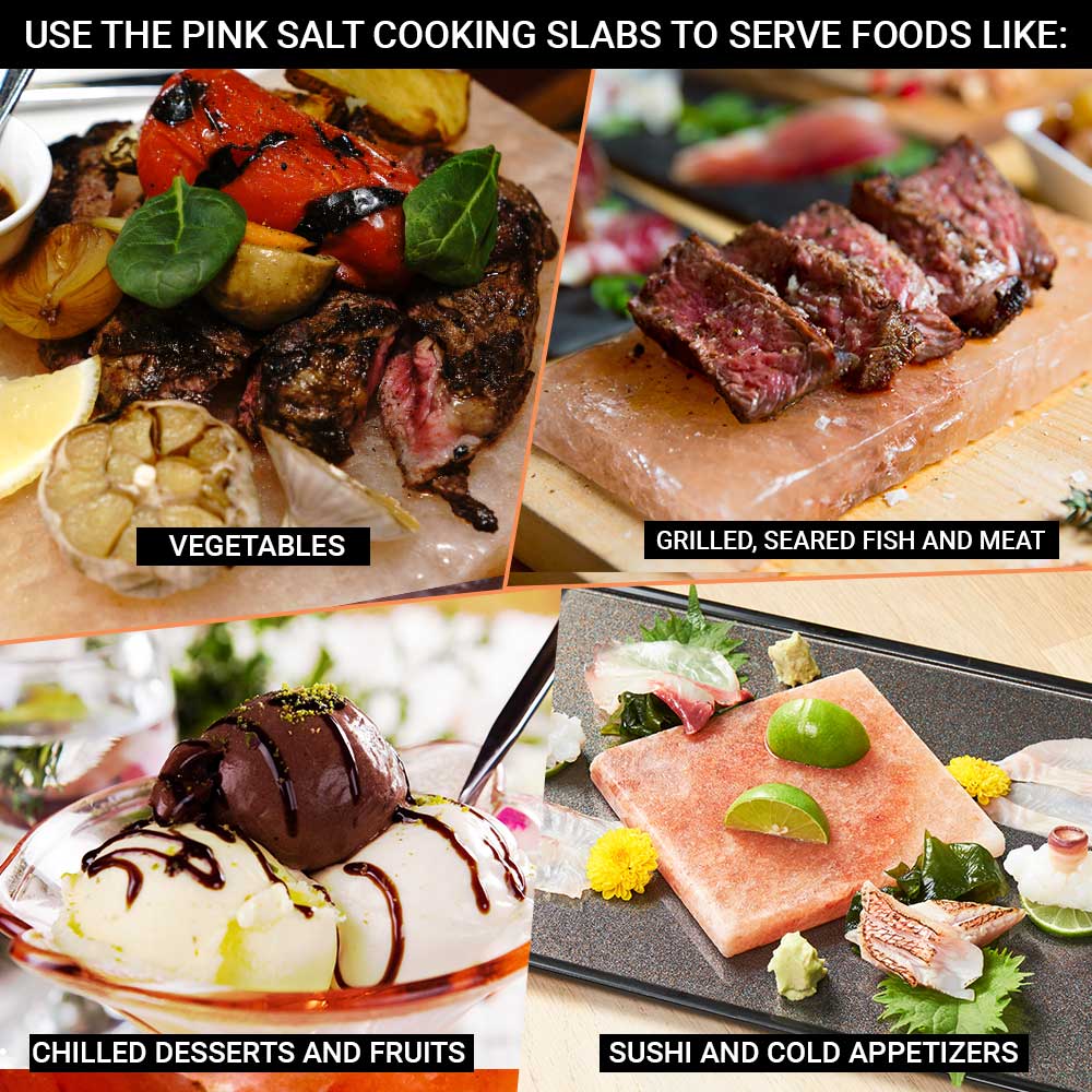 Himalayan pink salt cooking plate, a natural salt slab for grilling and serving food.
