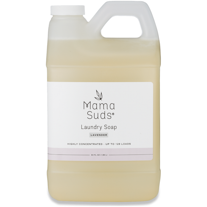 Ultra-clean laundry soap in a white bottle with a blue cap.