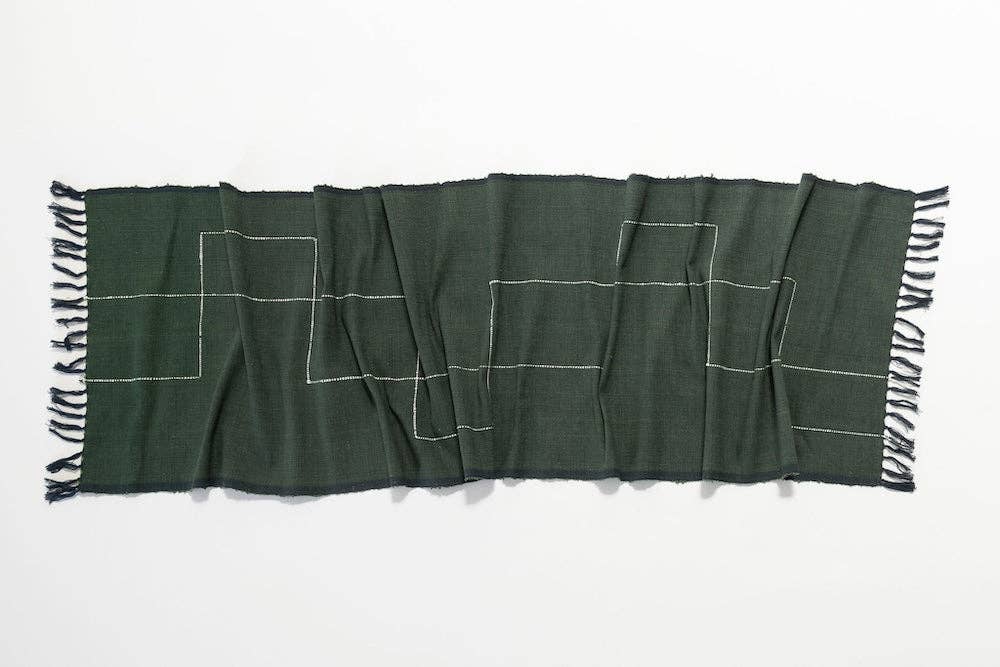 Rift Valley weave cotton table runner, hand spun and hand loomed in Ethiopia.