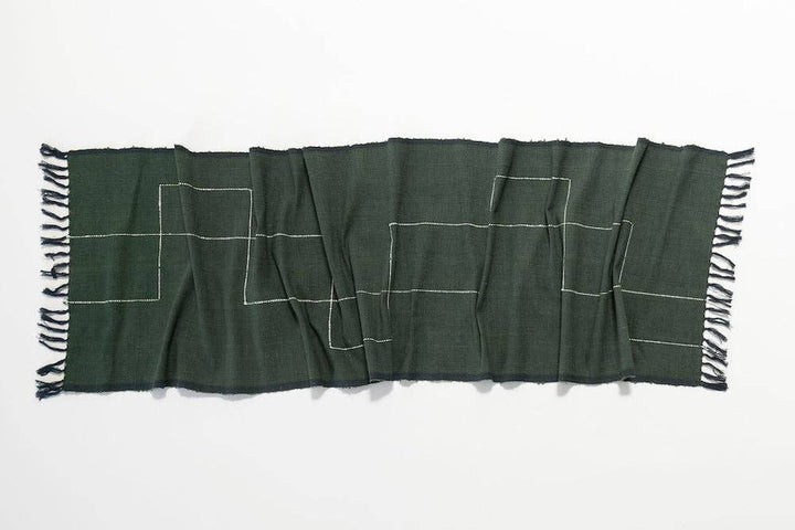 Rift Valley weave cotton table runner, hand spun and hand loomed in Ethiopia.