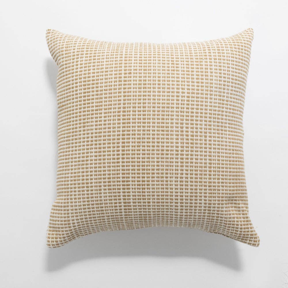 Akobo grid weave cotton pillow cover, patterned on both sides.