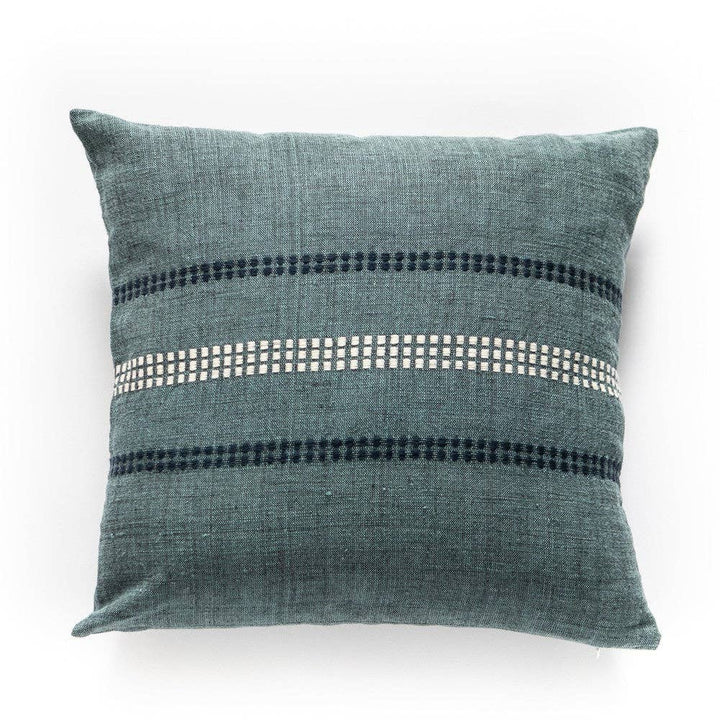 Handwoven cotton throw pillow cover in copper, natural fiber only.