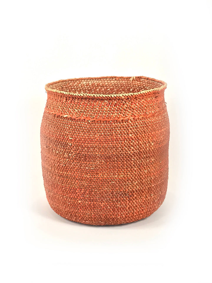 Auburn Iringa basket photographed from above, coiled base visible