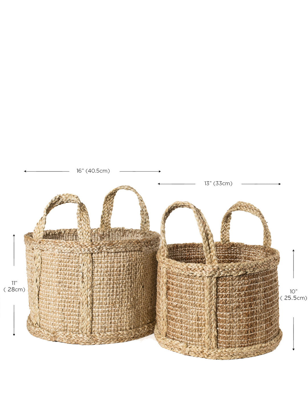 Natural jute basket from DC-KORISSA with woven texture, ideal for storage or decorative use.