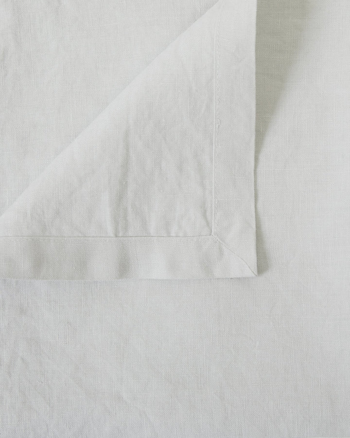 Close-up of glacier linen napkins, showing soft texture.