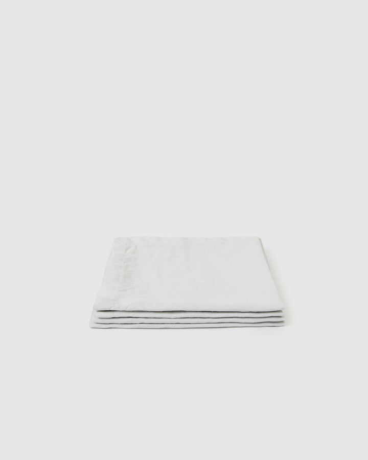 Glacier linen napkins with a soft, textured fabric and clean edge.