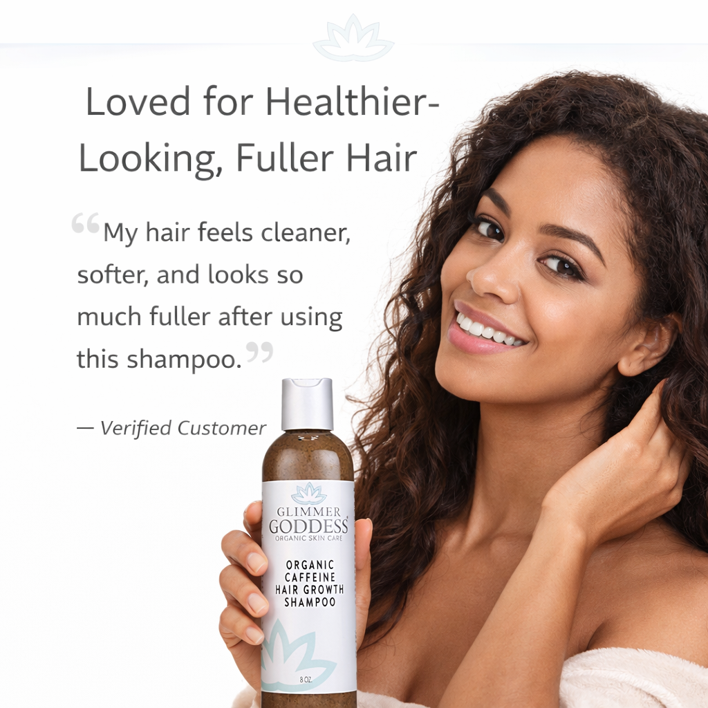 Organic caffeine shampoo with herbal ingredients.