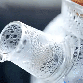Large 54 oz borosilicate glass teapot with a heat-resistant glass body.