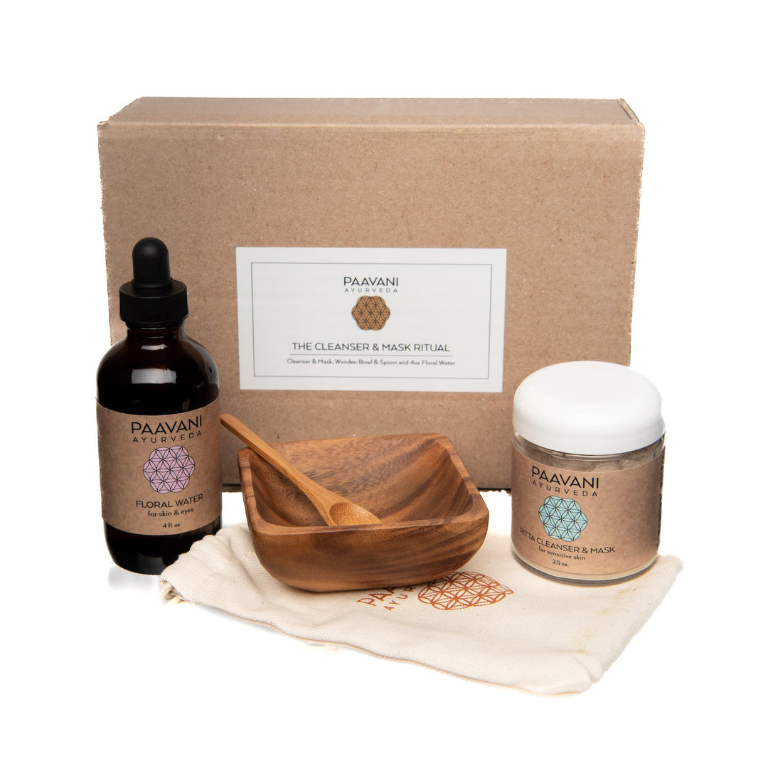 Cleanser and mask ritual kit with a cleanser and face mask.
