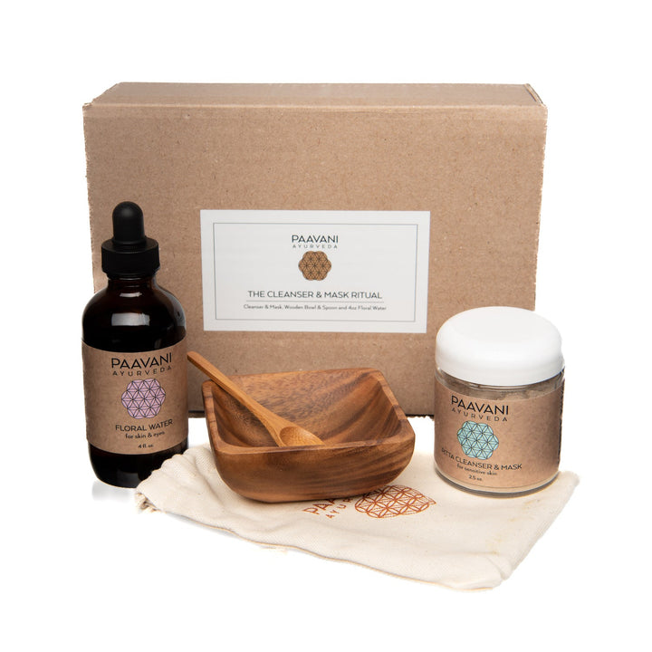 Cleanser and mask ritual kit with a cleanser and face mask.