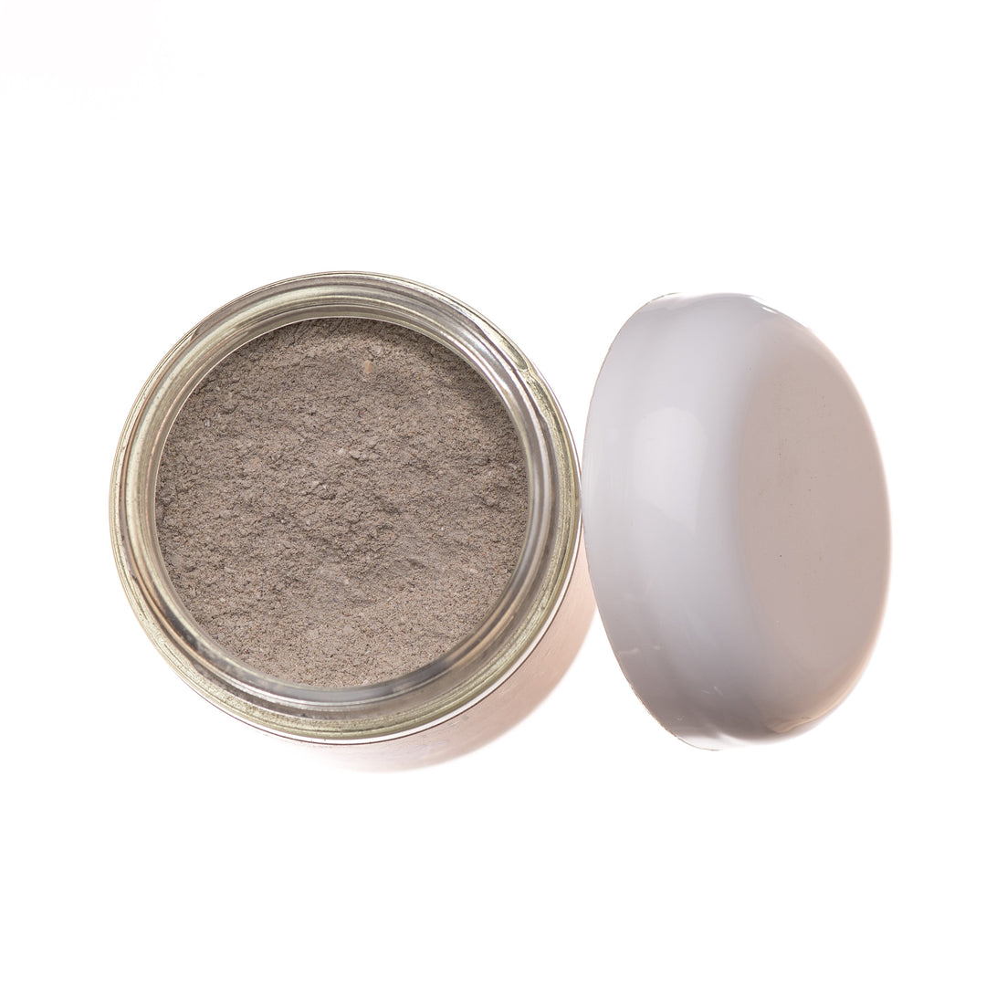 Tridoshic cleanser and mask with bentonite clay, jar and packaging.