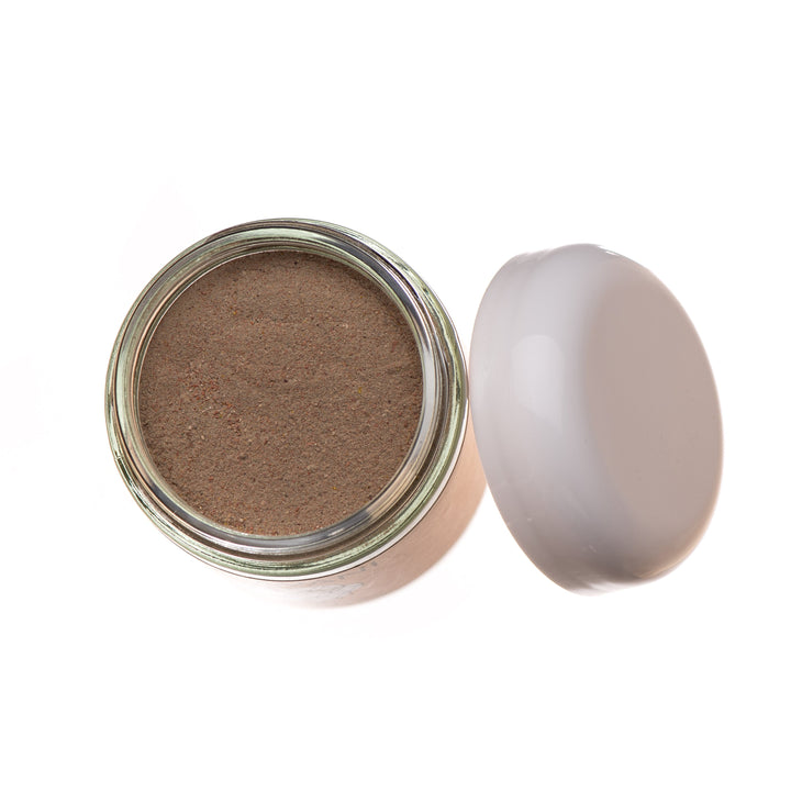 Clarify cleanser and mask with French green clay in a jar.