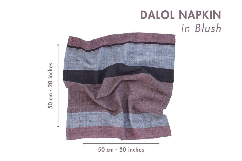 Blush napkin with measurements: 20 by 20 inches (50 by 50 cm)