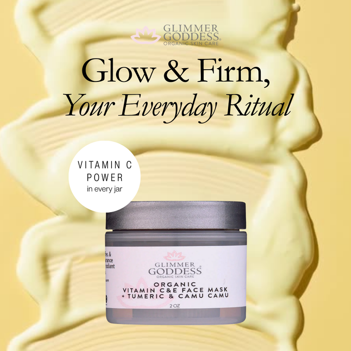 Organic turmeric face mask with vitamin C and E for brightening.