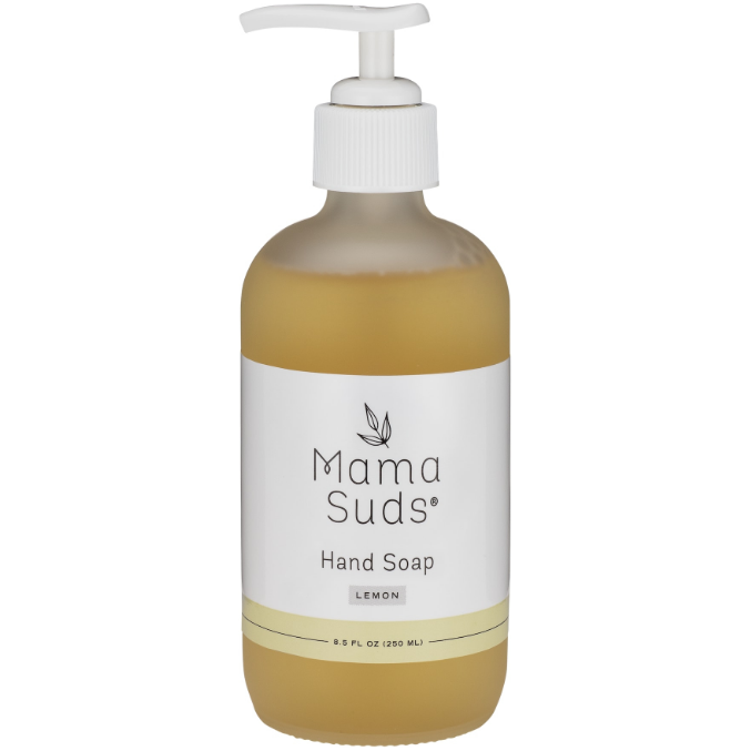 Olive oil hand soap, unscented, in an 8 fl. oz. pump bottle.