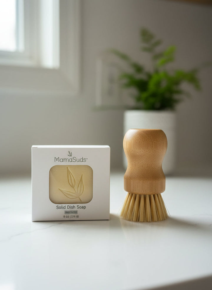 Pure castile solid dish soap bar.