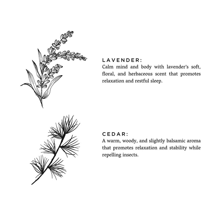 Lavender cedar candle with lavender and cedar scent in a soy wax finish.