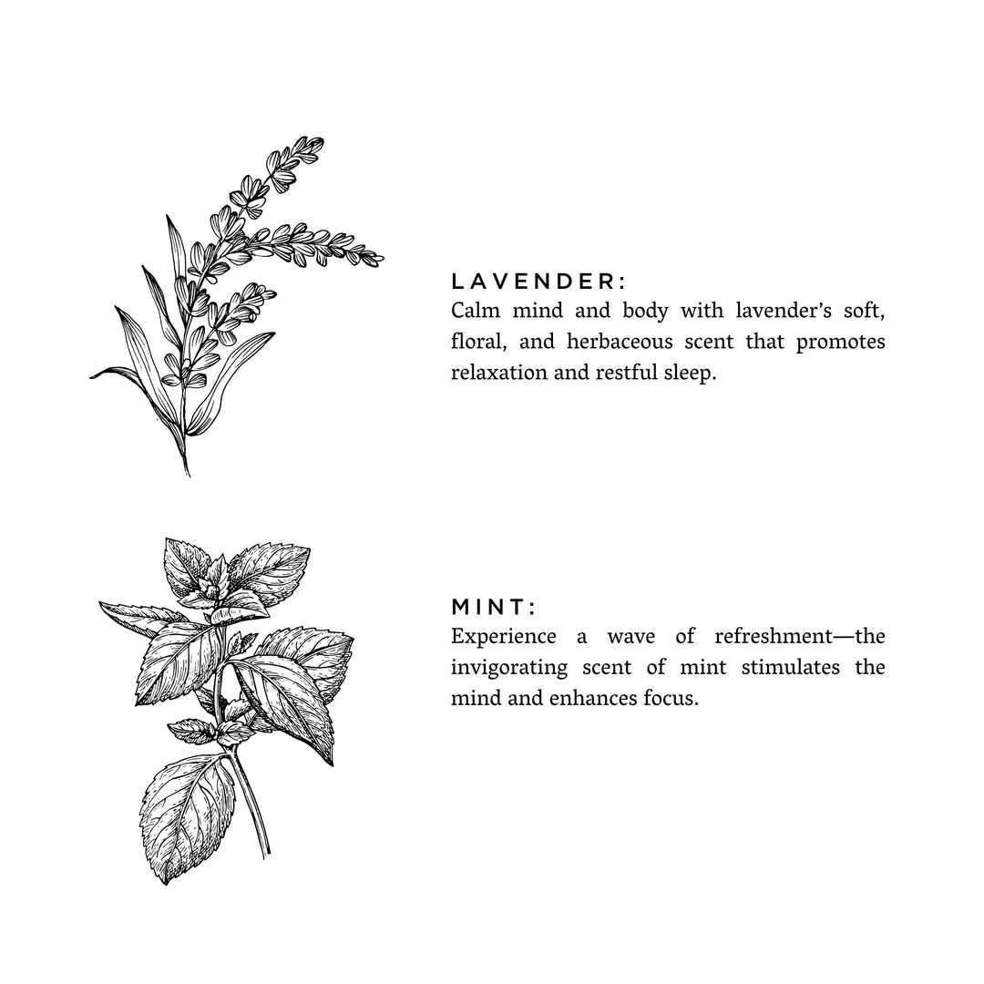 Natural linen spray with calming lavender and cooling mint blend.