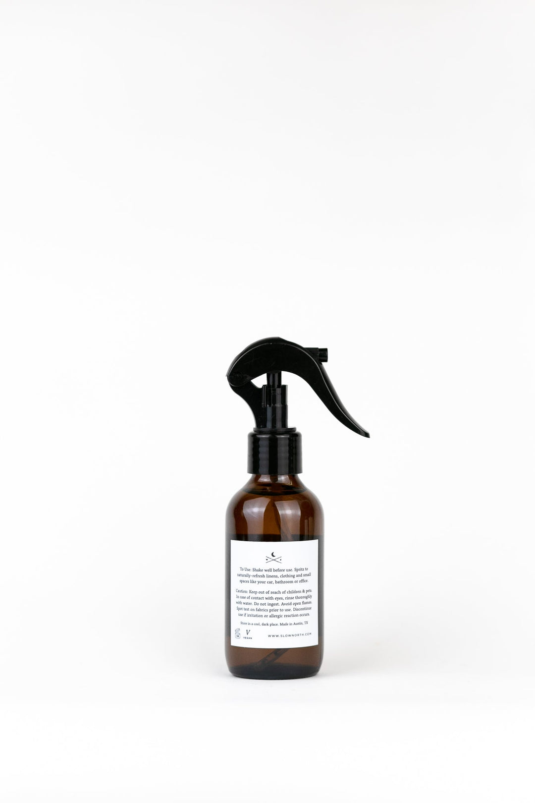 Lemongrass tangerine linen spray with botanical label design.