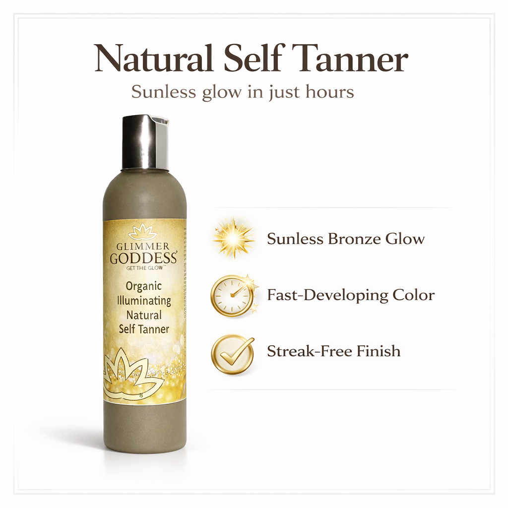 Organic self tanning lotion bottle.