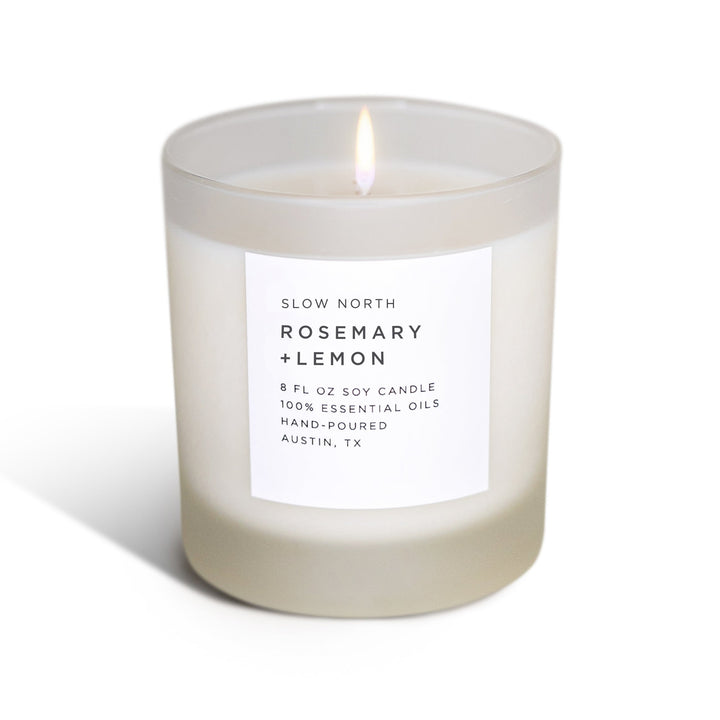 Fresh Citrus Candle Trio with three essential oil candles in a cozy setting.