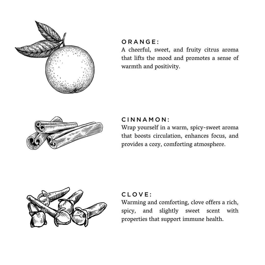 Compact spice and citrus linen spray on a neutral background.