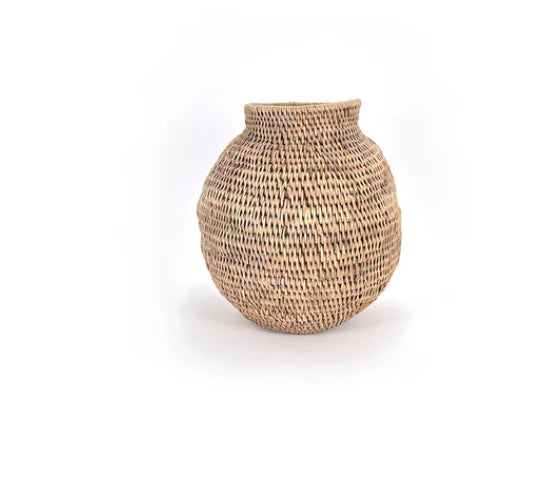 Buhera cane storage baskets from Zimbabwe with natural texture for stylish home organization.
