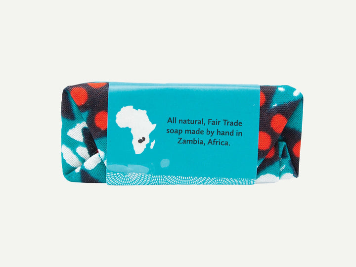 Tea tree soap bar with organic beeswax and honey, side view of the handcrafted bar.