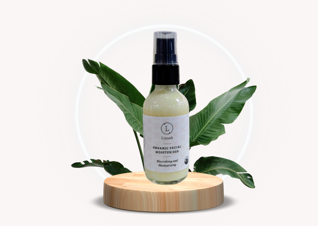 Organic facial moisturizer with a soothing texture, USDA certified.