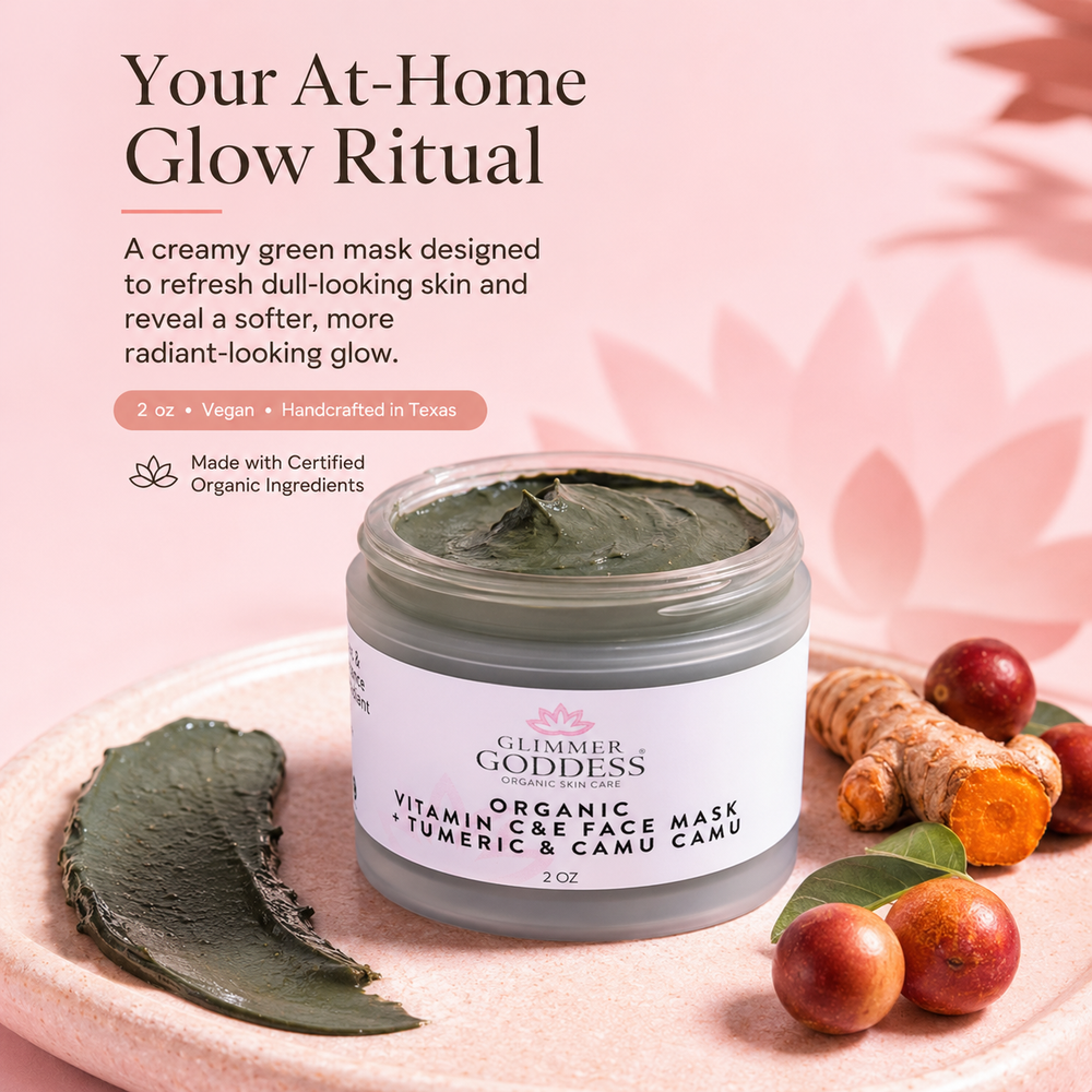 Organic turmeric face mask for brightening, golden mask in a jar.