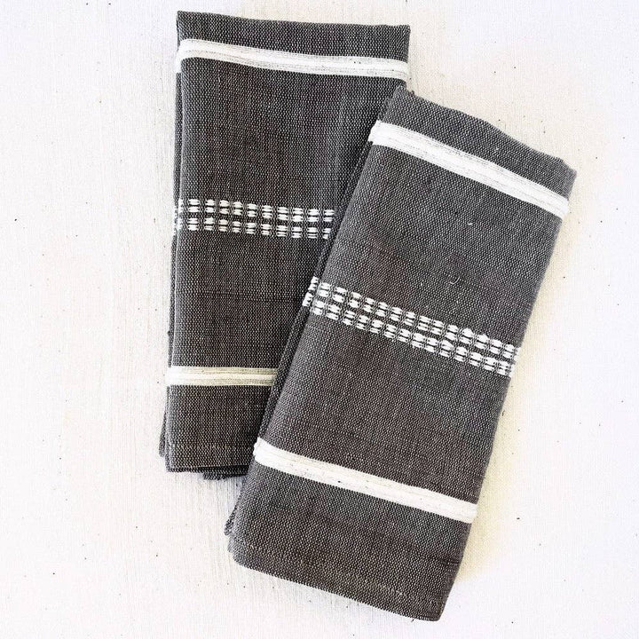 Zenach weave cotton napkins, hand spun and dyed in small batches.