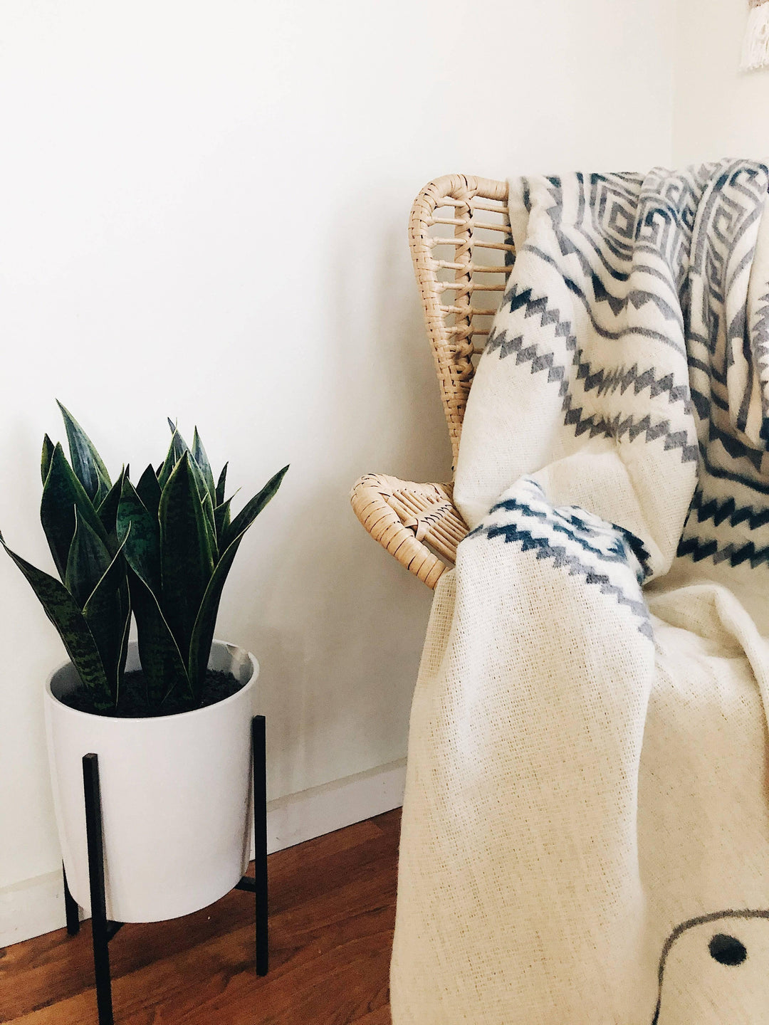 Achuar Ash Grey reversible throw blanket from Beyond Borders Collective, Andean geometric on both sides.